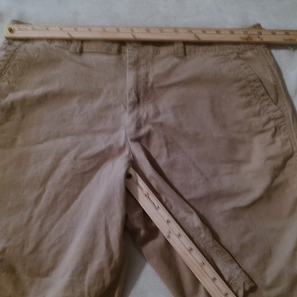 Sonoma Chino Shorts Mens 36 Tan Excellent Cotton Blend Flat Front Casual 9in